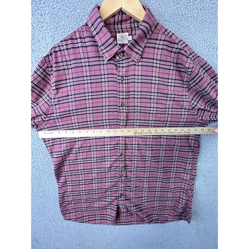 Faherty Shirt Mens XL Pink Mauve Plaid Featherweight Flannel The Movement L/S - Picture 9 of 11